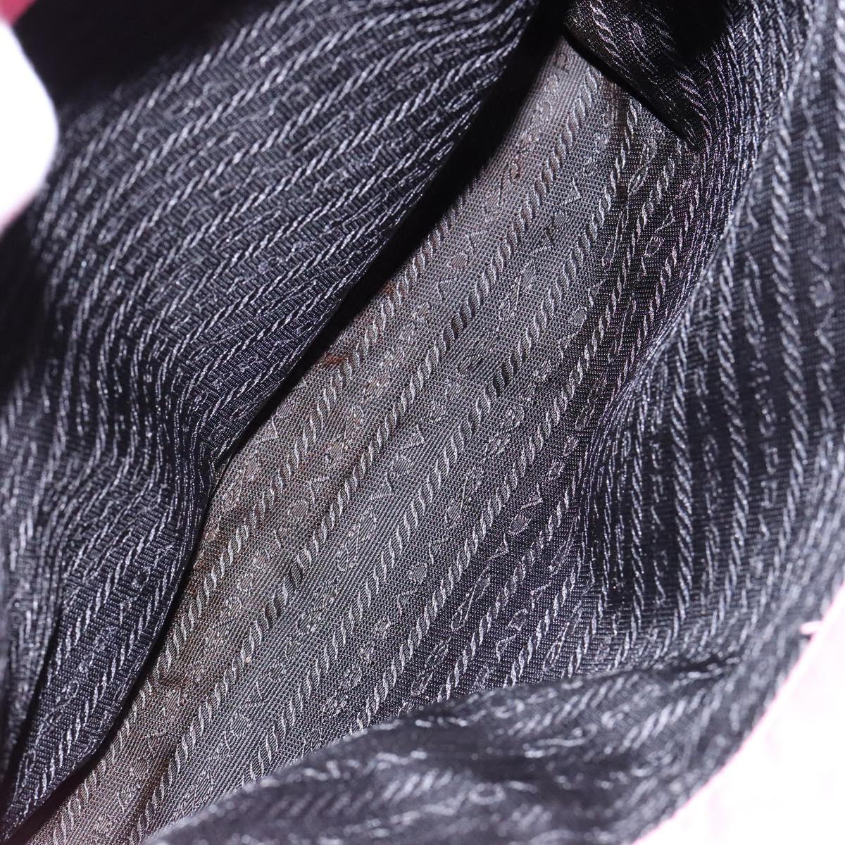 PRADA Tote Bag Nylon Pink Silver Auth 138372