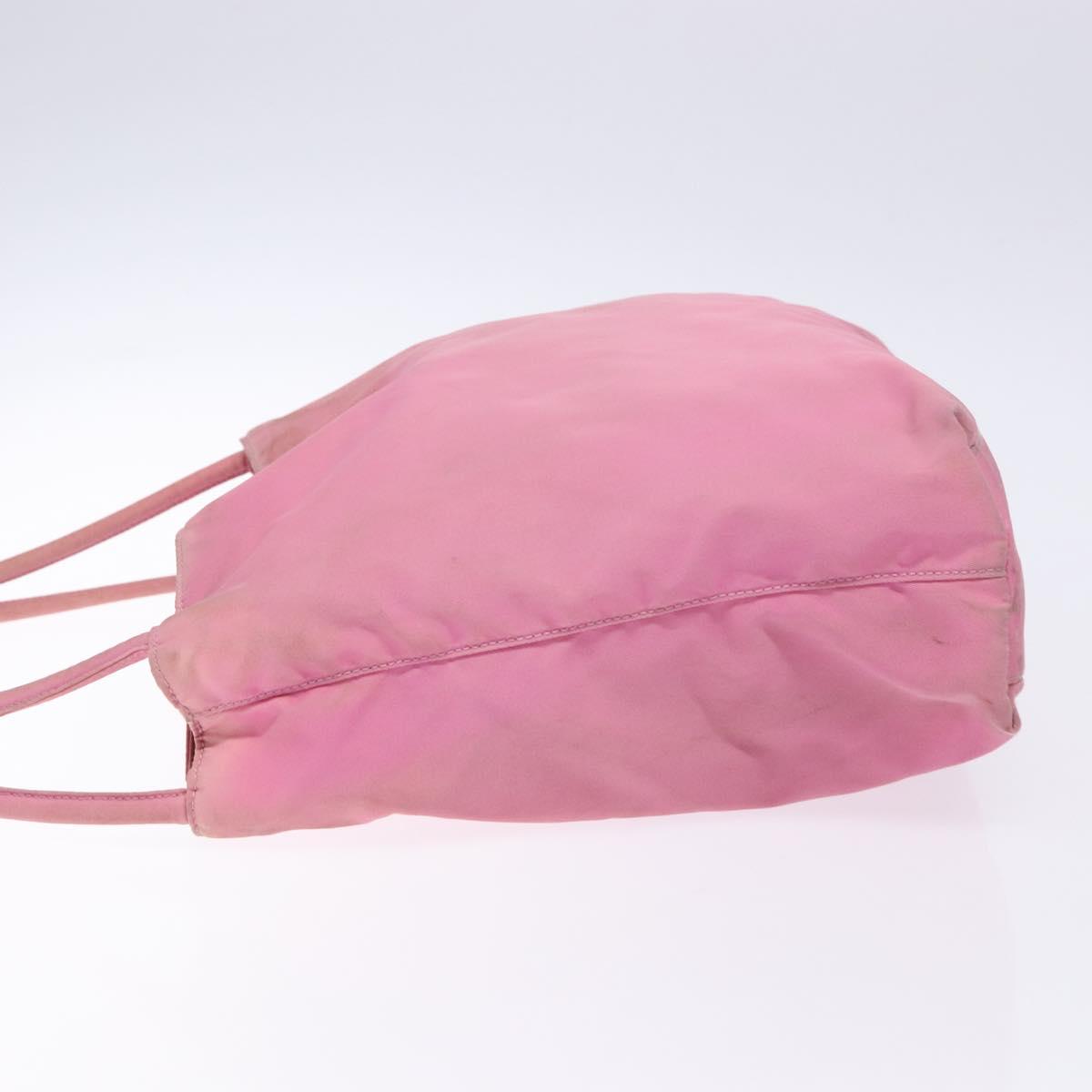 PRADA Tote Bag Nylon Pink Silver Auth 138372