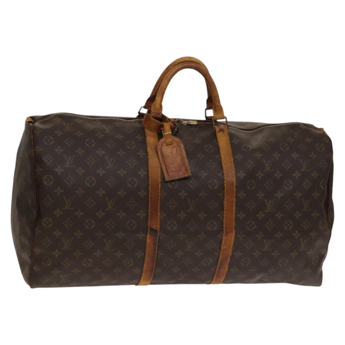 LOUIS VUITTON Monogram Keepall 60 Boston Bag M41422 LV Auth 138384