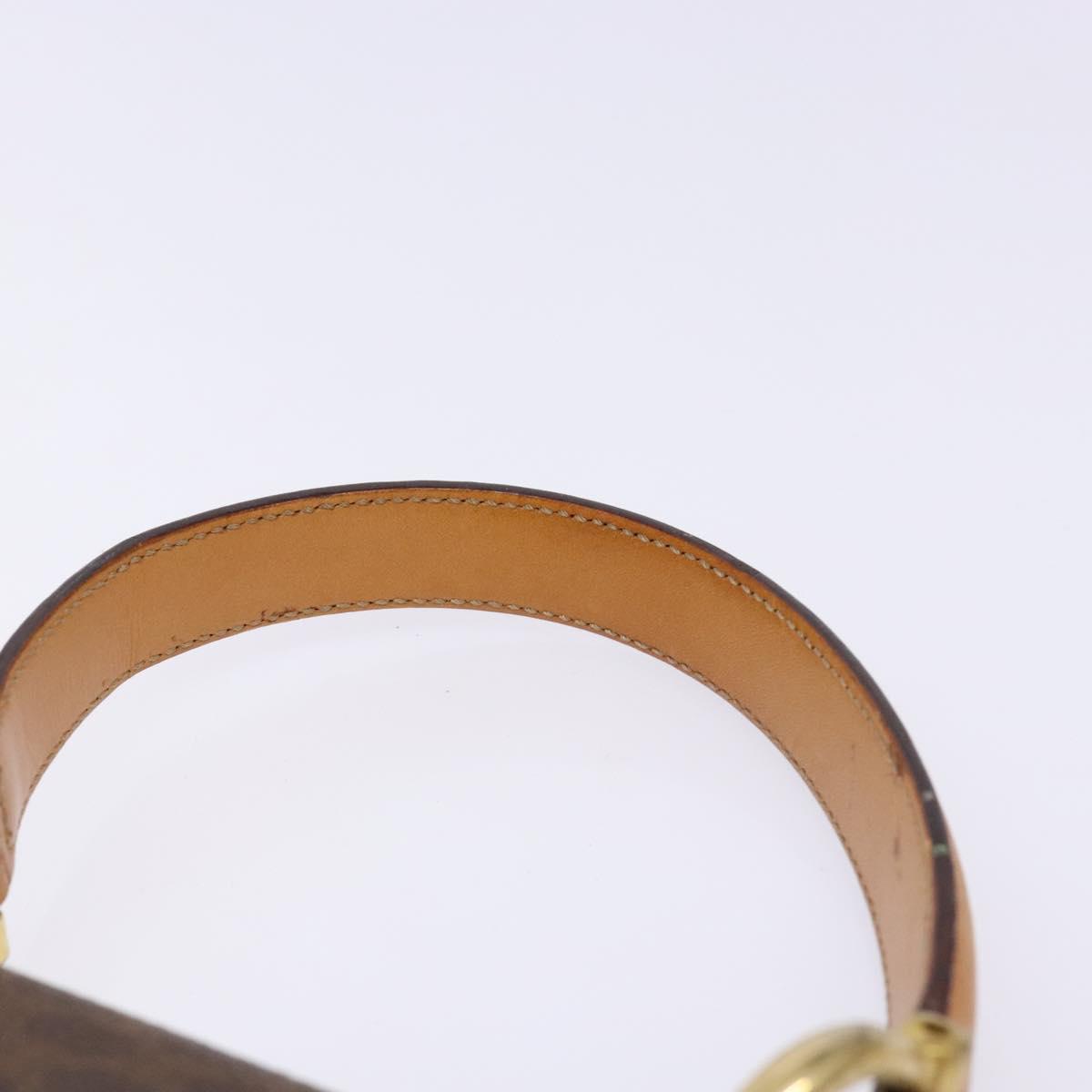 CELINE Macadam Canvas Hand Bag PVC Leather Brown Gold Auth 138386