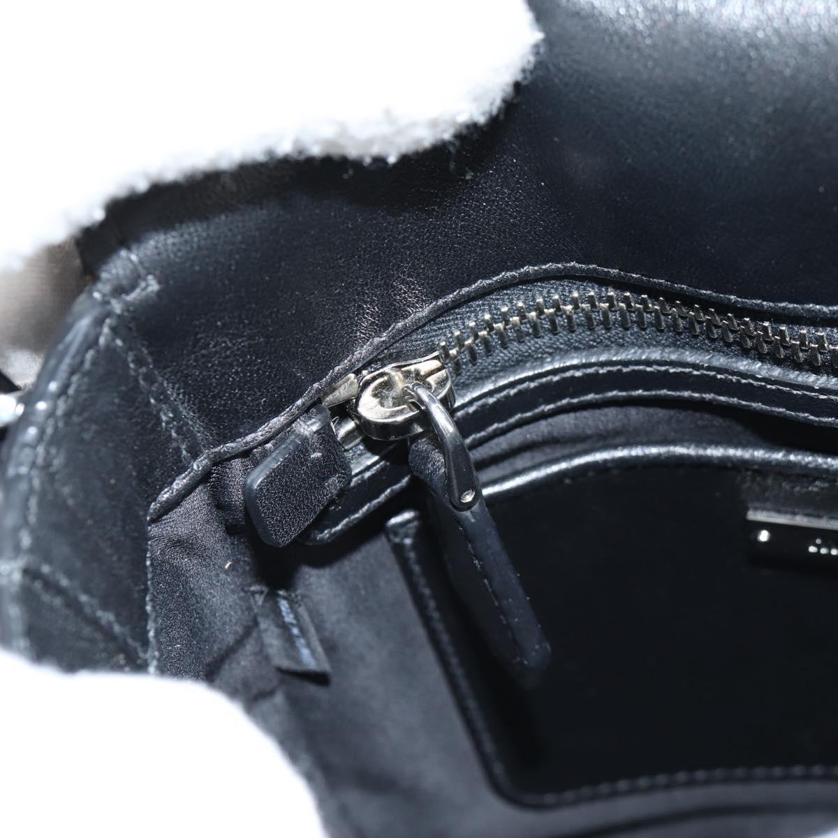 Miu Miu Chain Shoulder Bag Leather Black Silver Auth 138395V
