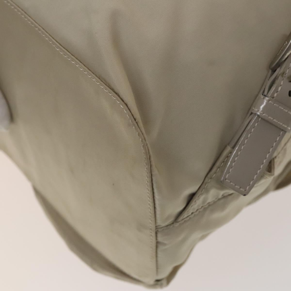 PRADA Backpack Nylon Ivory Silver Auth 138397