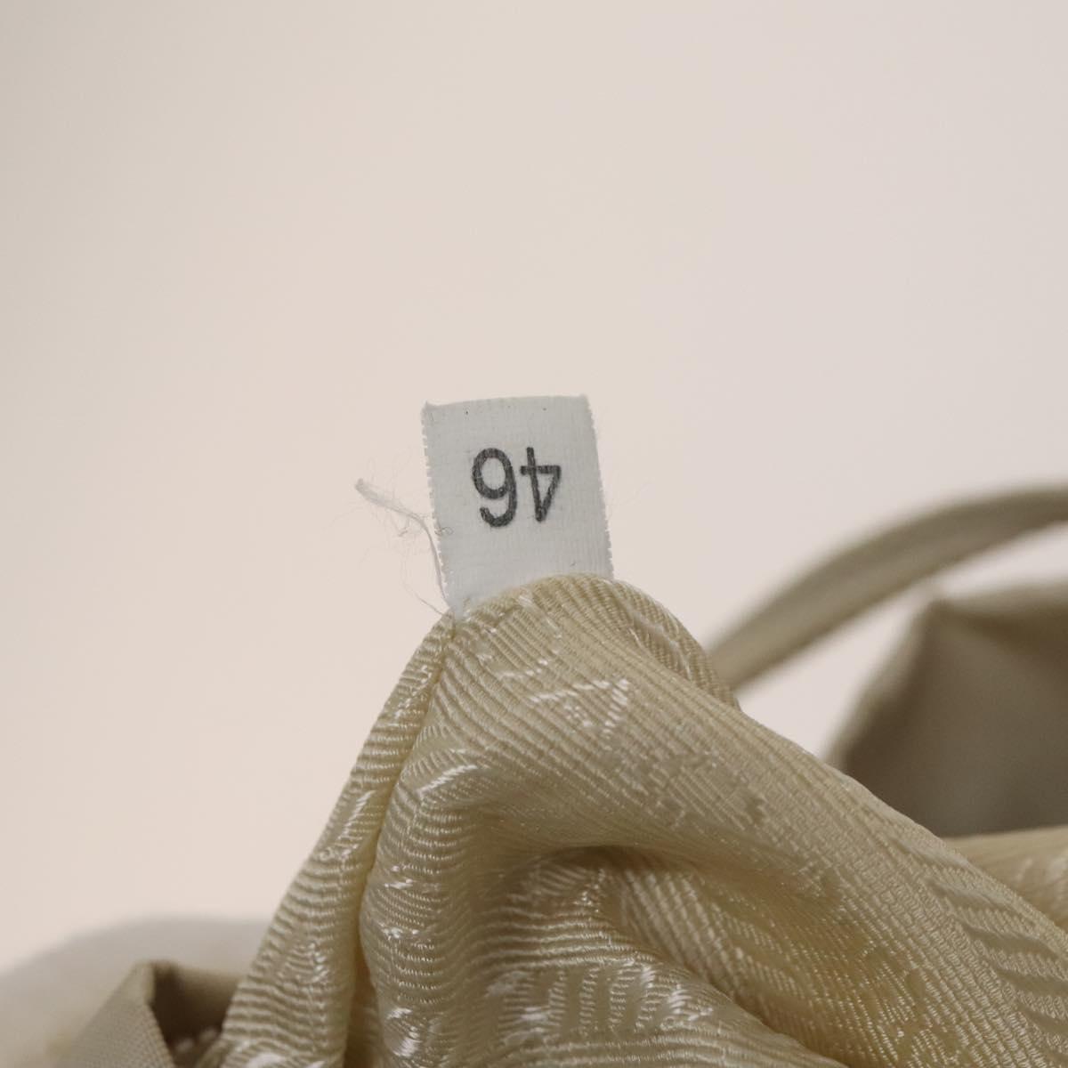 PRADA Backpack Nylon Ivory Silver Auth 138397