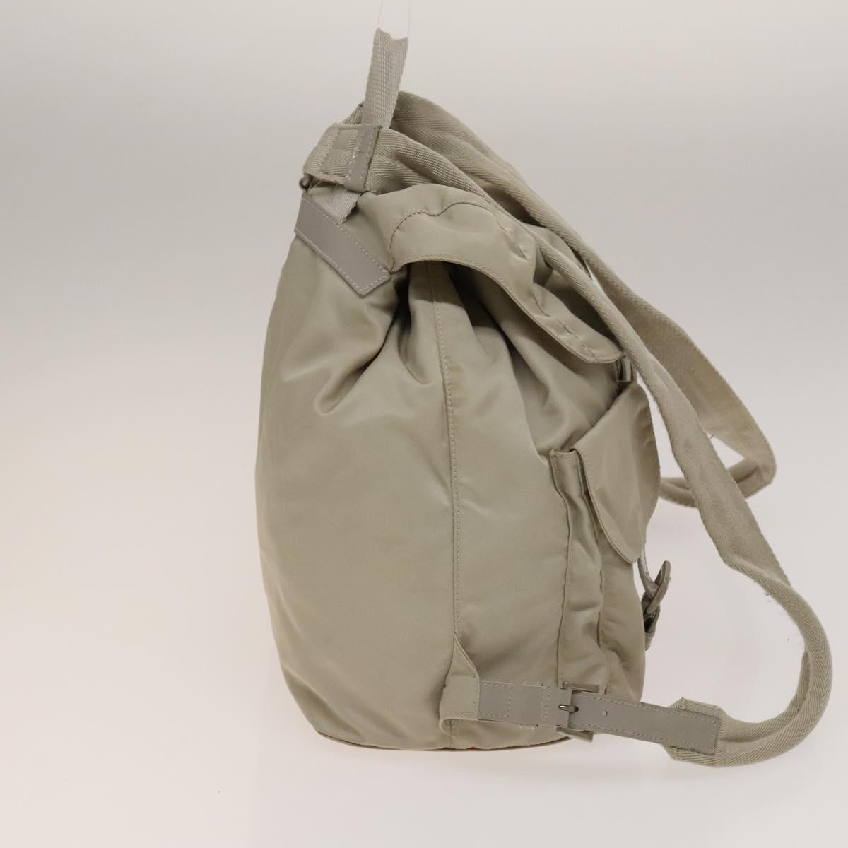 PRADA Backpack Nylon Ivory Silver Auth 138397