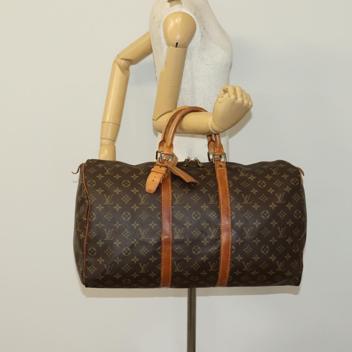 LOUIS VUITTON Monogram Keepall 50 Boston Bag M41426 LV Auth 138405