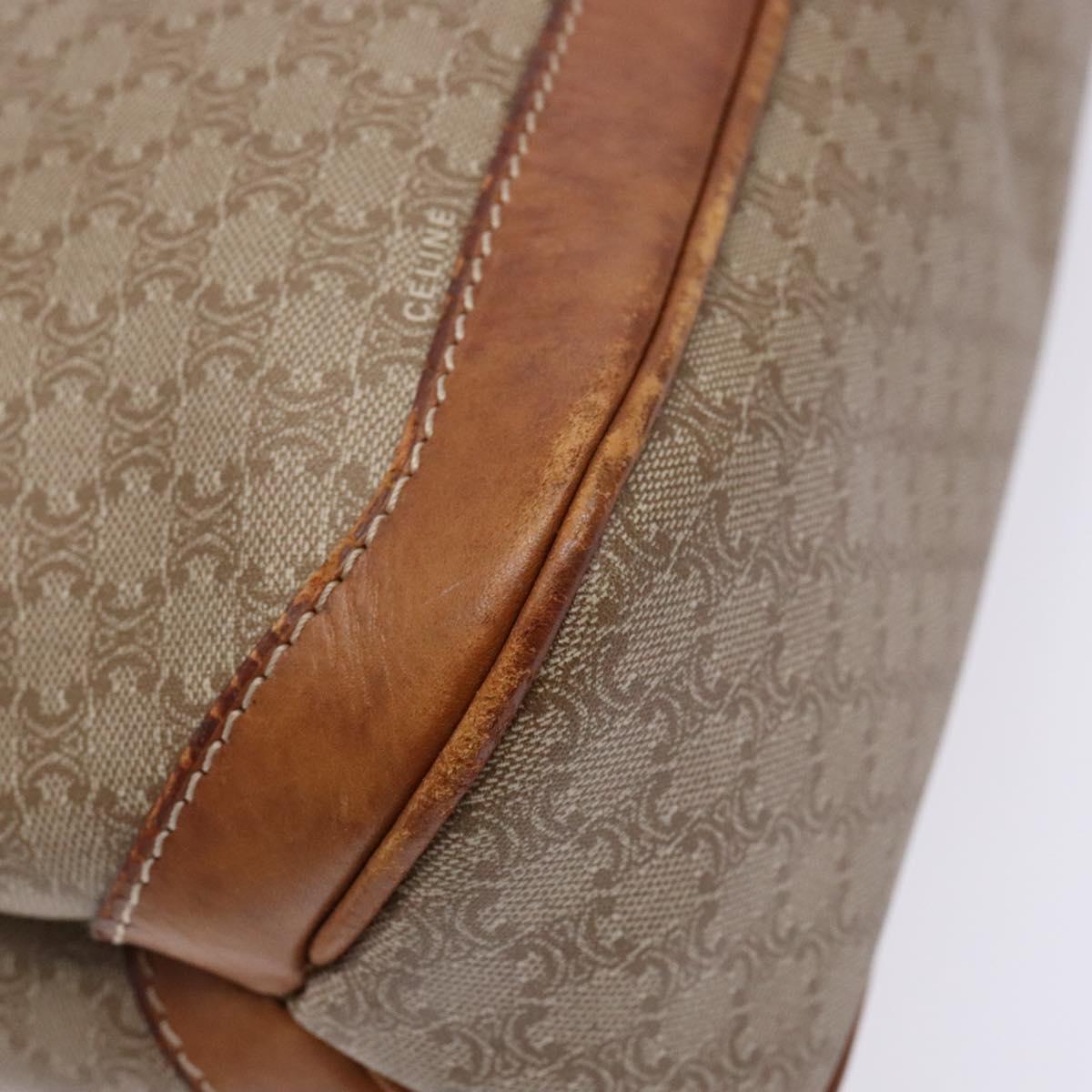 CELINE Macadam Canvas Hand Bag PVC Beige Gold Auth 138406