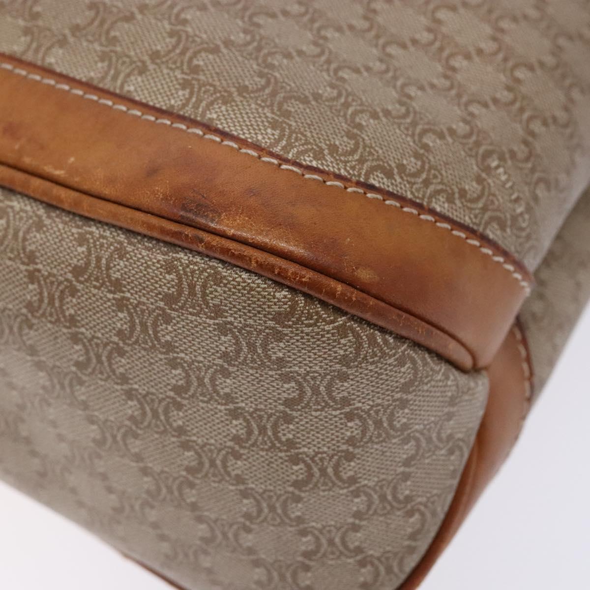 CELINE Macadam Canvas Hand Bag PVC Beige Gold Auth 138406