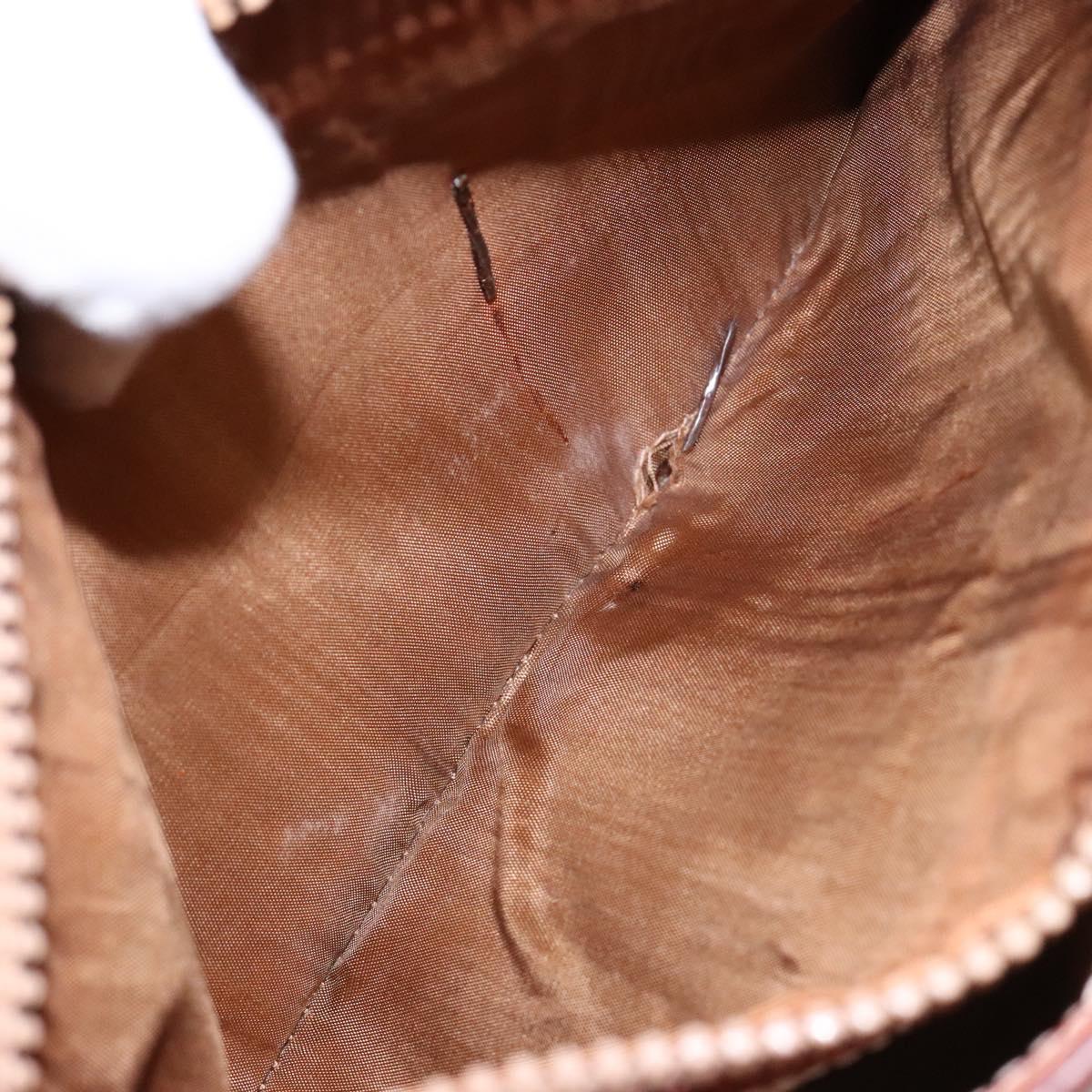 CELINE Macadam Canvas Hand Bag PVC Beige Gold Auth 138406