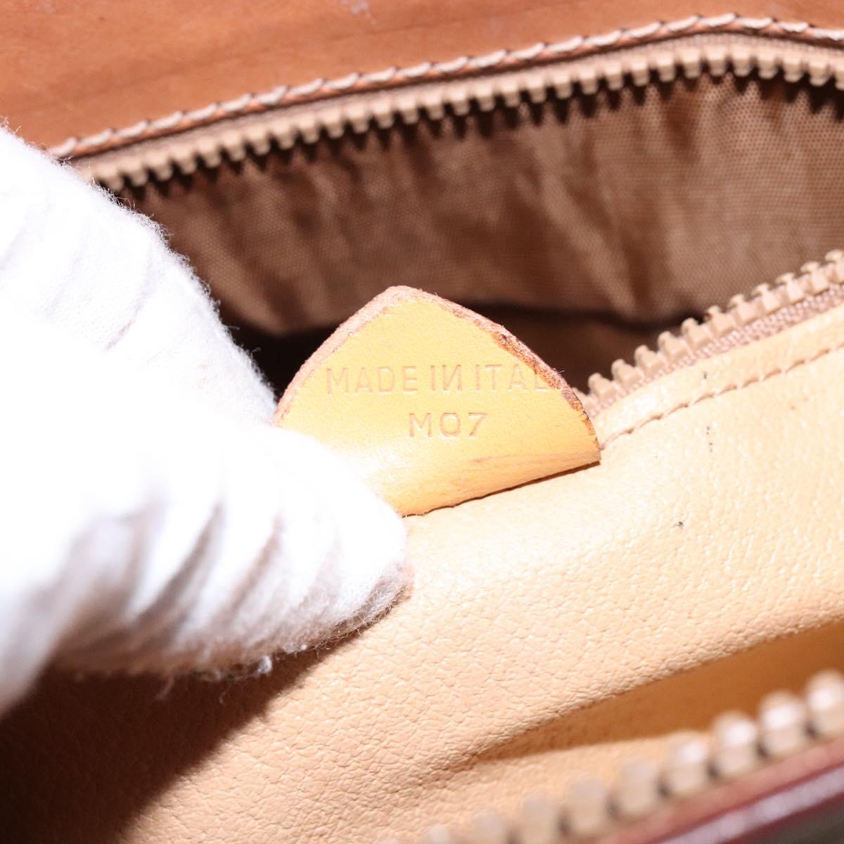 CELINE Macadam Canvas Hand Bag PVC Beige Gold Auth 138406