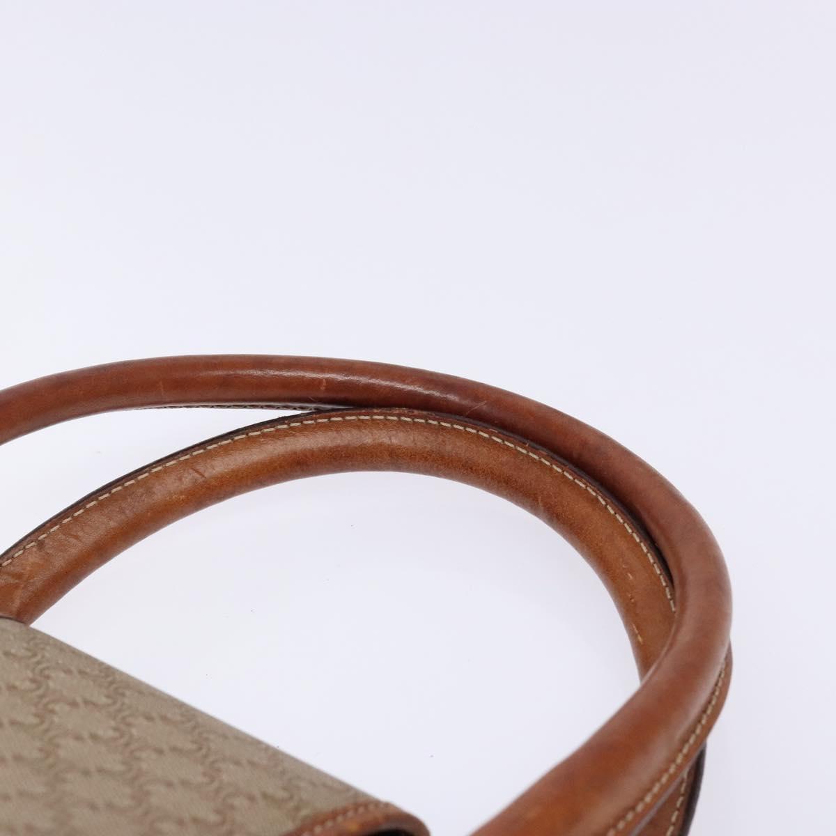 CELINE Macadam Canvas Hand Bag PVC Beige Gold Auth 138406