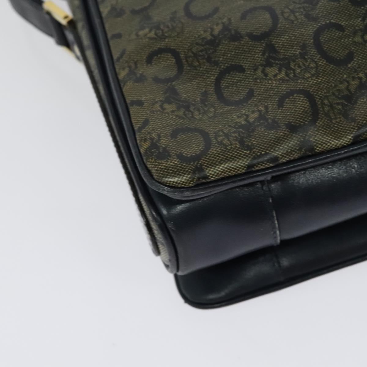 CELINE C Sulky Shoulder Bag PVC Navy Gold Auth 138407