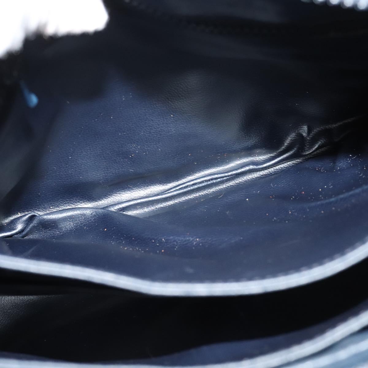 CELINE C Sulky Shoulder Bag PVC Navy Gold Auth 138407