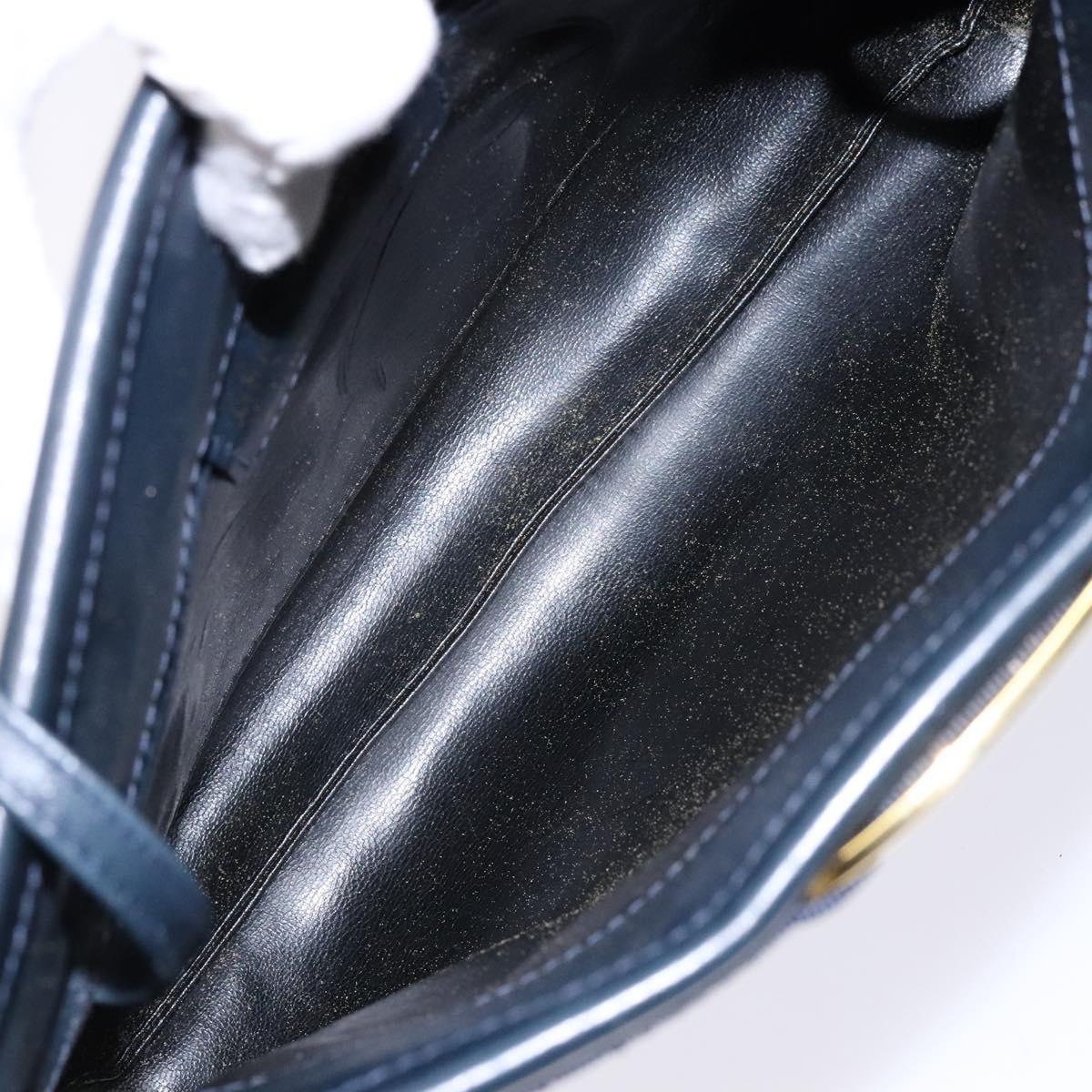 Salvatore Ferragamo Vala Shoulder Bag Leather Black Gold Auth 138416