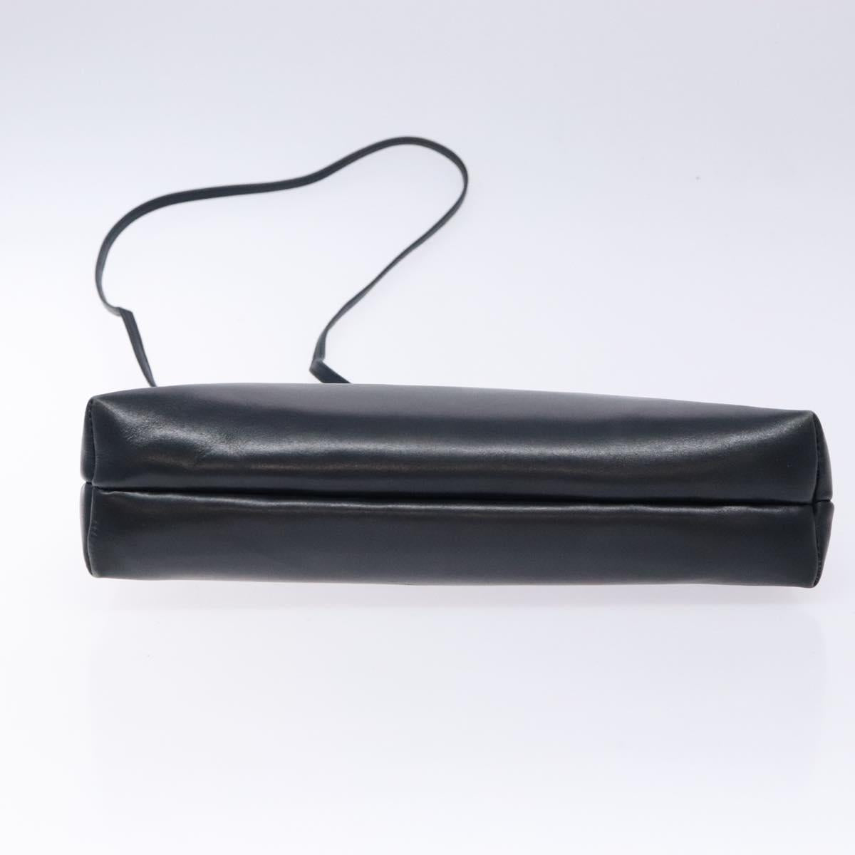 Salvatore Ferragamo Vala Shoulder Bag Leather Black Gold Auth 138416