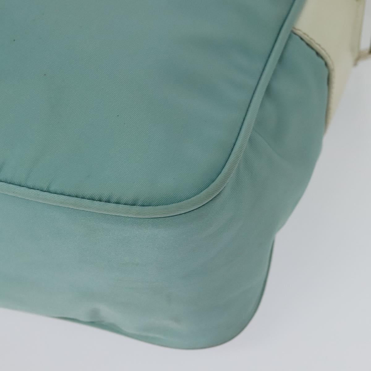 PRADA Shoulder Bag Nylon Light Blue Silver Auth 138419