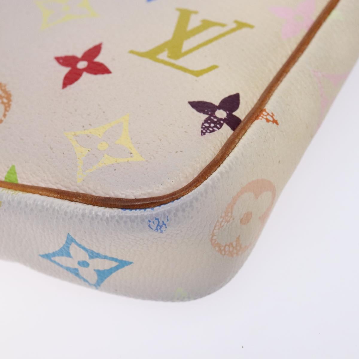 LOUIS VUITTON Monogram Multicolor Pochette Pouch White M92649 LV Auth 138420