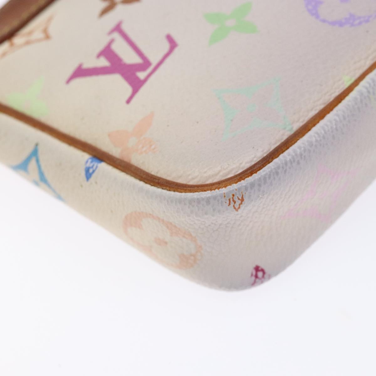 LOUIS VUITTON Monogram Multicolor Pochette Pouch White M92649 LV Auth 138420