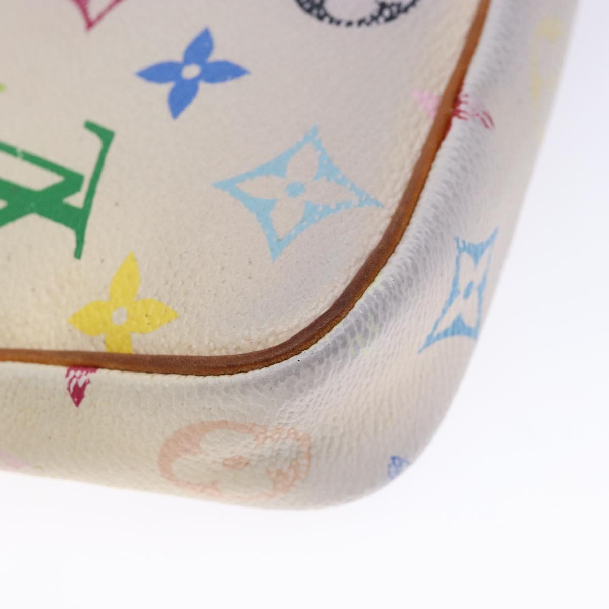 LOUIS VUITTON Monogram Multicolor Pochette Pouch White M92649 LV Auth 138420