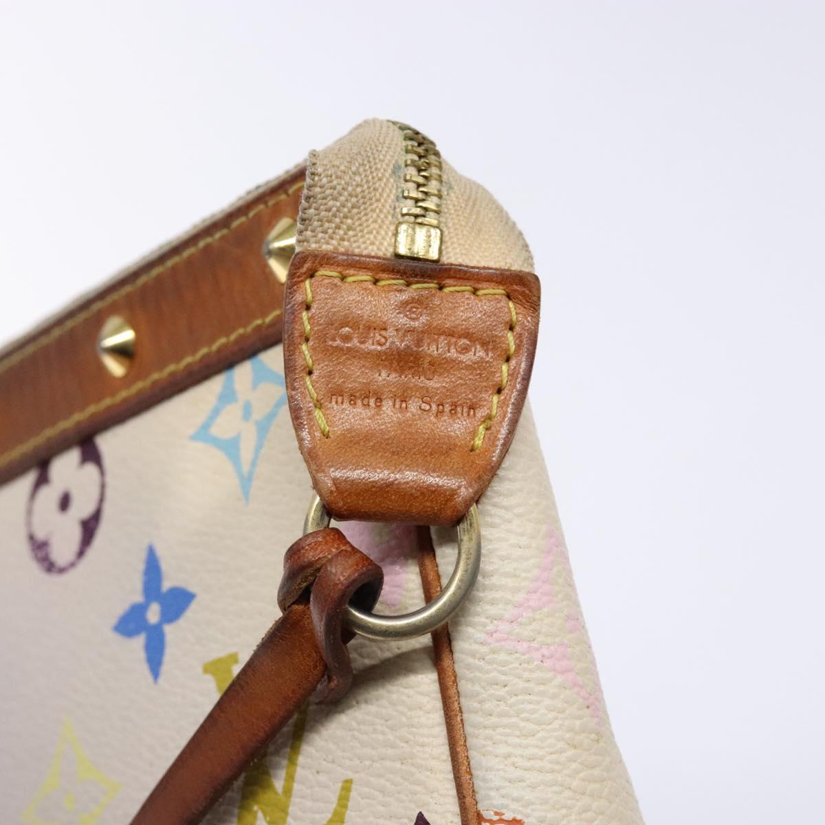 LOUIS VUITTON Monogram Multicolor Pochette Pouch White M92649 LV Auth 138420