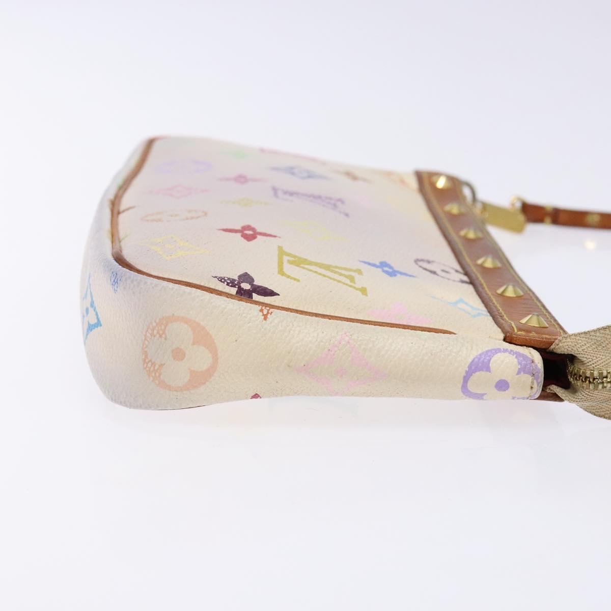LOUIS VUITTON Monogram Multicolor Pochette Pouch White M92649 LV Auth 138420