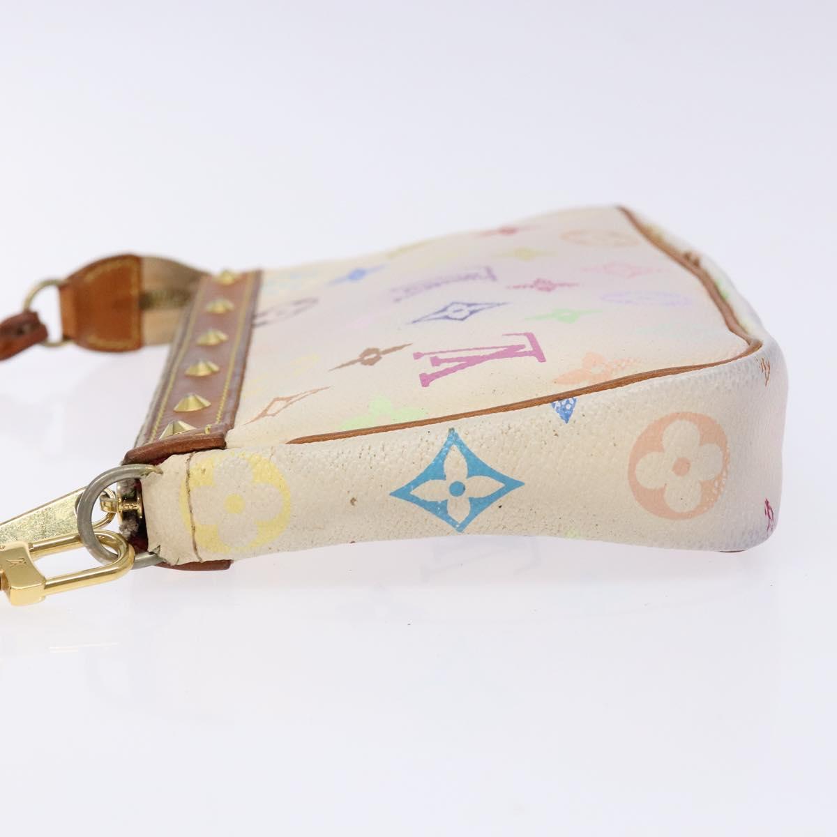 LOUIS VUITTON Monogram Multicolor Pochette Pouch White M92649 LV Auth 138420
