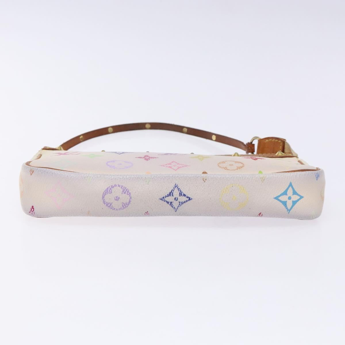 LOUIS VUITTON Monogram Multicolor Pochette Pouch White M92649 LV Auth 138420