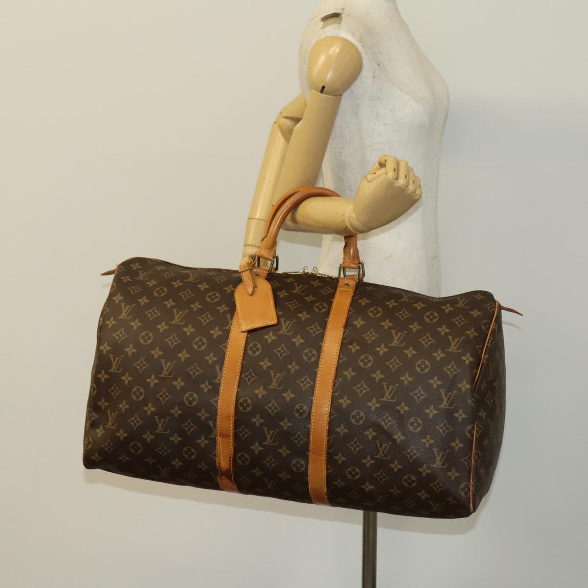 LOUIS VUITTON Monogram Keepall 55 Boston Bag M41424 LV Auth 138434