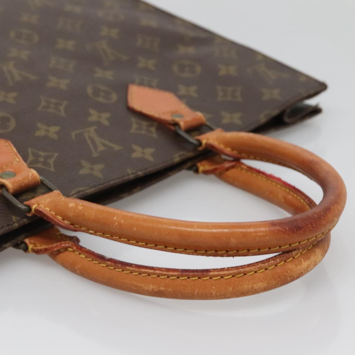LOUIS VUITTON Monogram Sac Plat Hand Bag M51140 LV Auth 138439