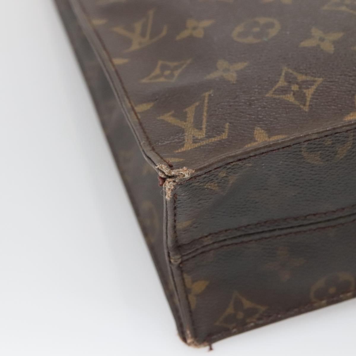 LOUIS VUITTON Monogram Sac Plat Hand Bag M51140 LV Auth 138440