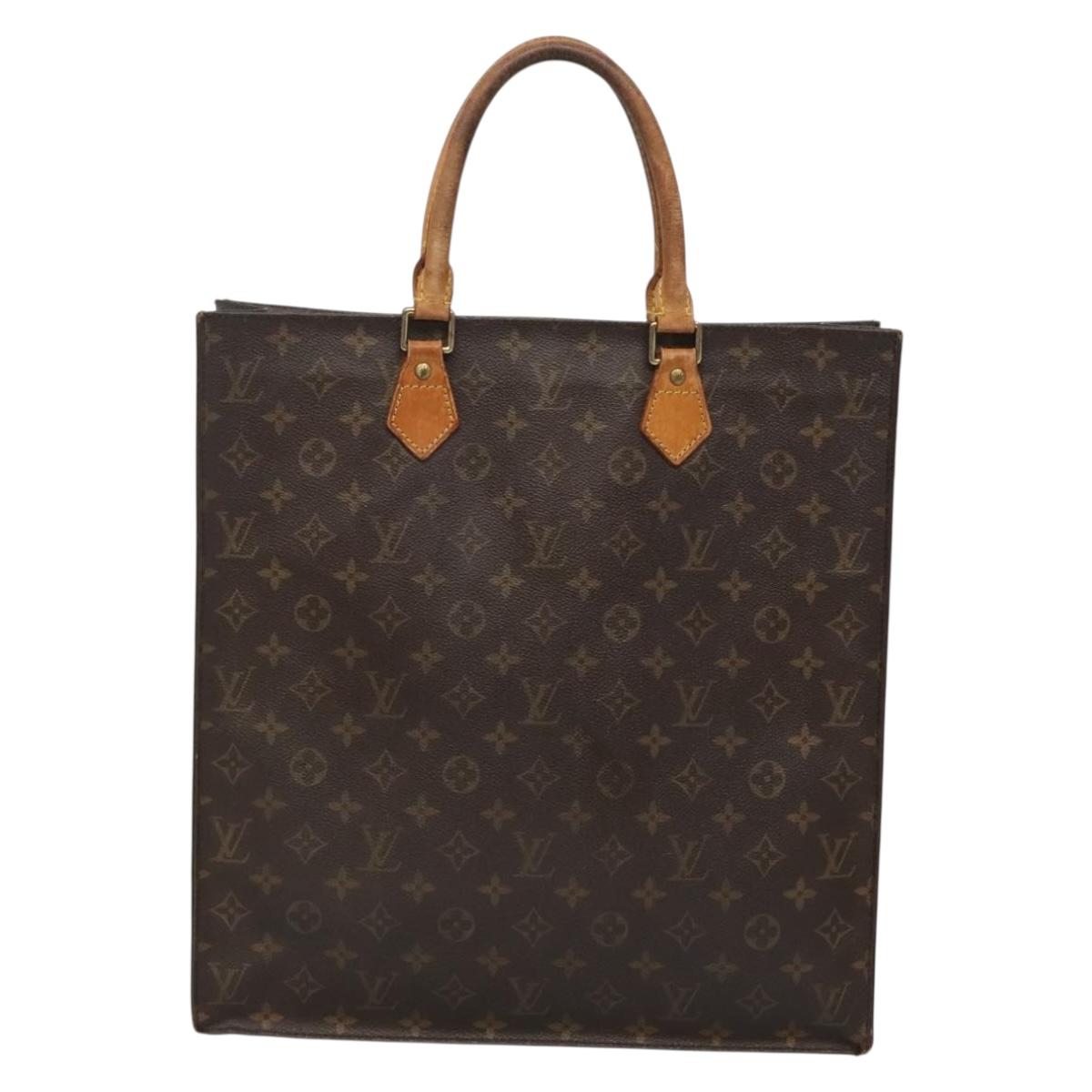 LOUIS VUITTON Monogram Sac Plat Hand Bag M51140 LV Auth 138440