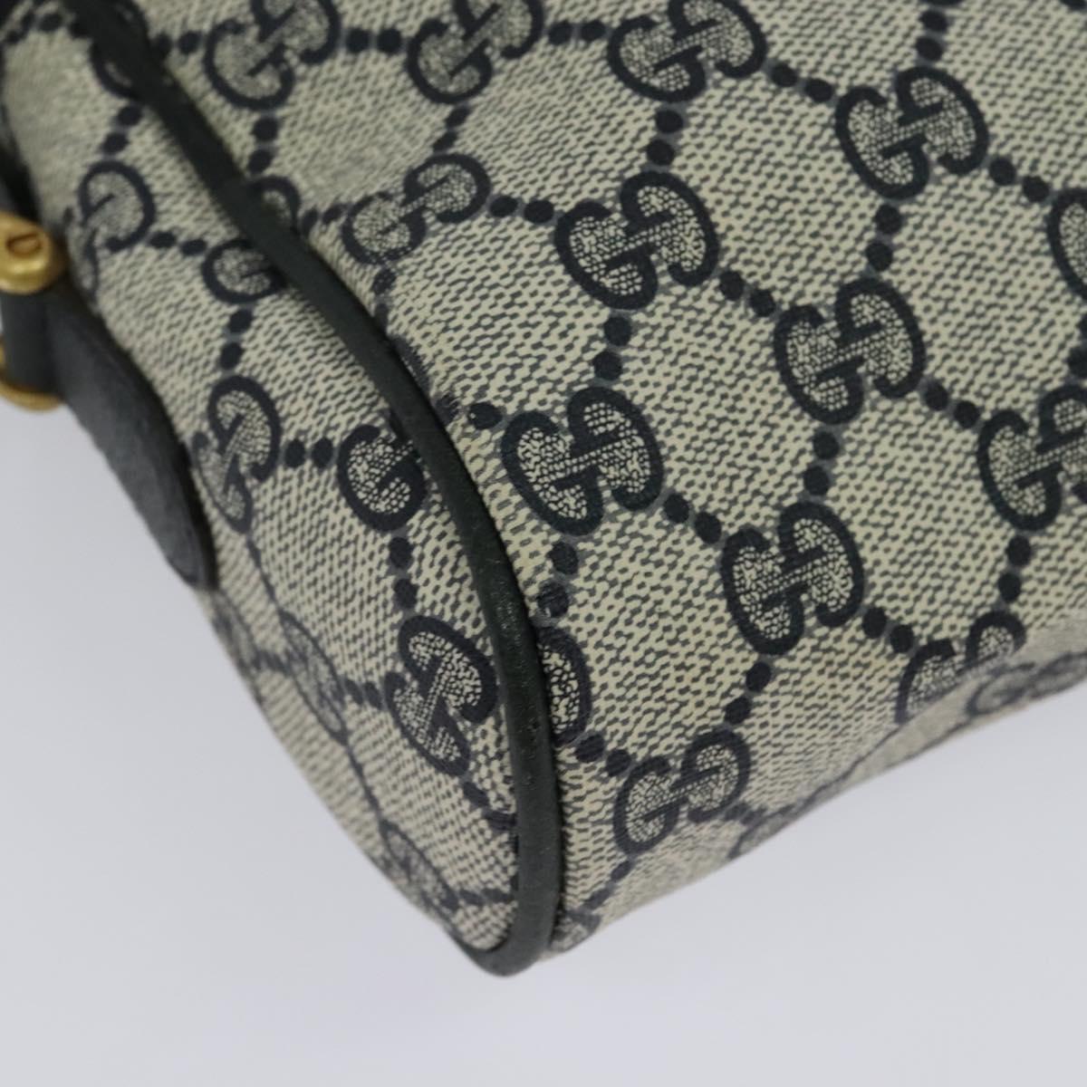 GUCCI GG Supreme Sherry Line Shoulder Bag PVC Navy Gold Red Auth 138452