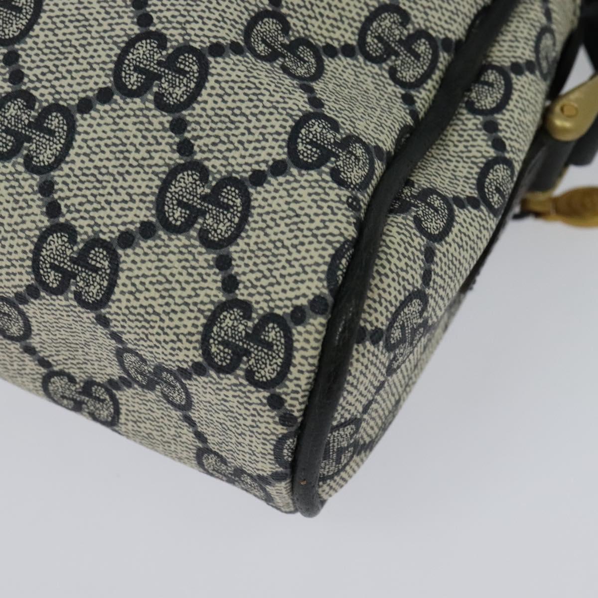 GUCCI GG Supreme Sherry Line Shoulder Bag PVC Navy Gold Red Auth 138452