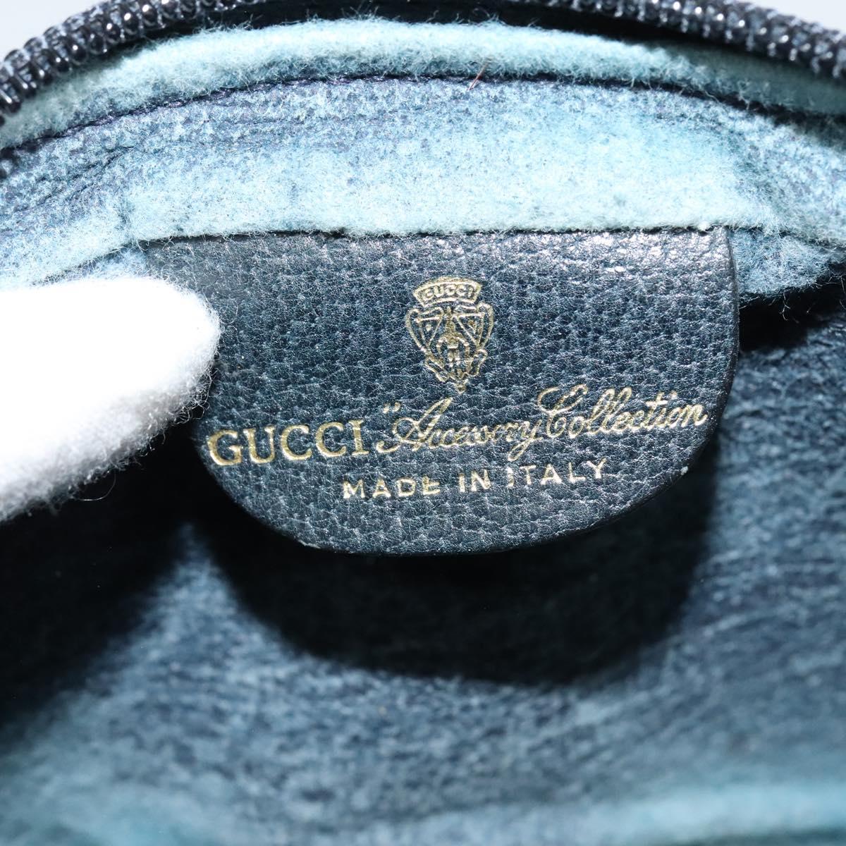 GUCCI GG Supreme Sherry Line Shoulder Bag PVC Navy Gold Red Auth 138452