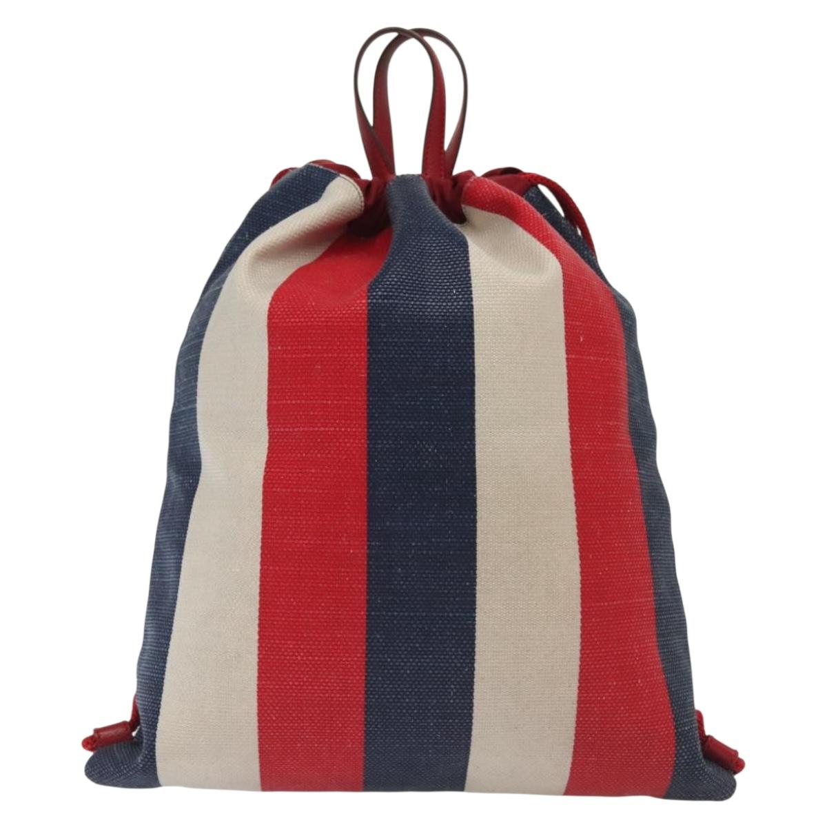 GUCCI Backpack Canvas Blue Red 473872 Auth 138454