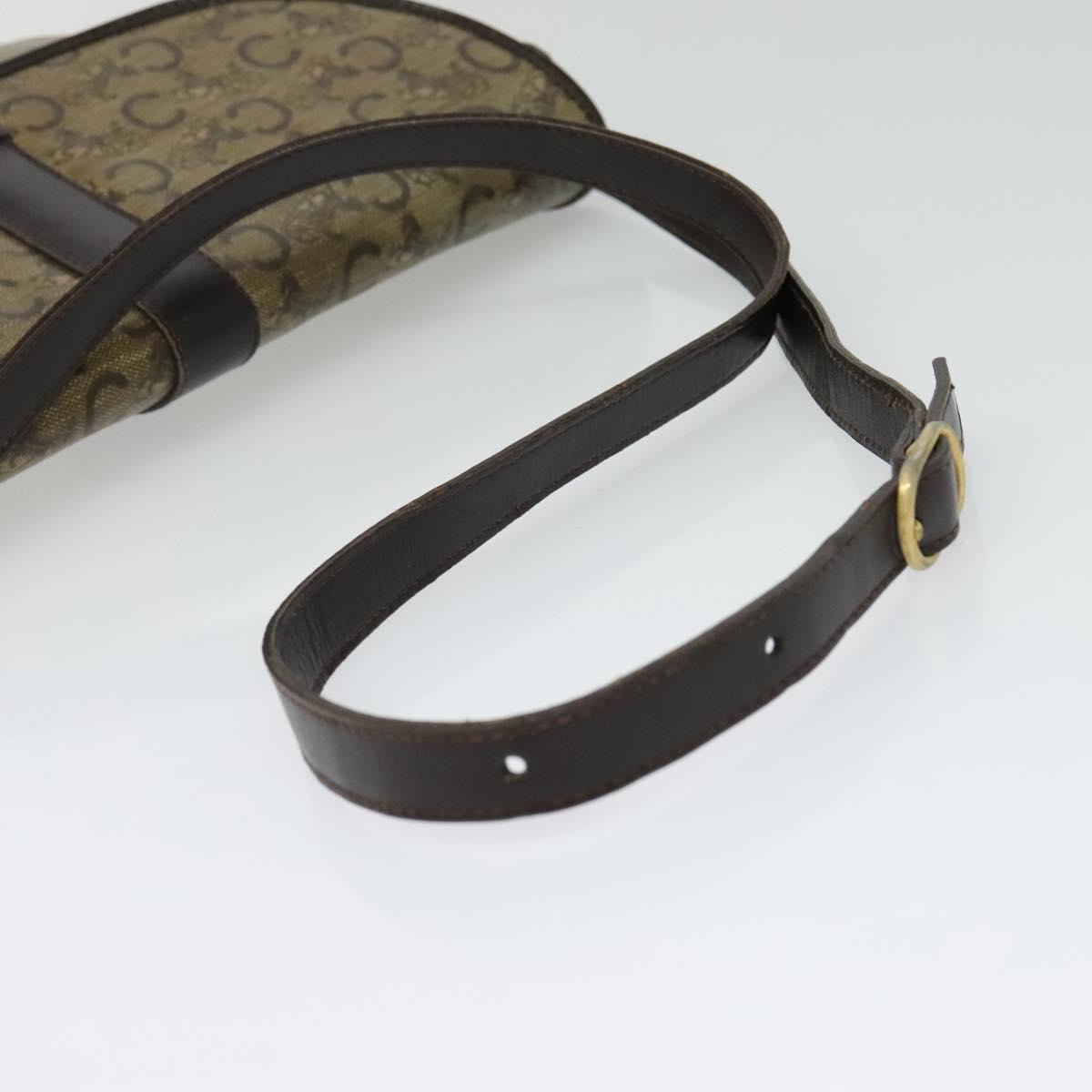 CELINE C Sulky Shoulder Bag PVC Beige Gold Auth 138455