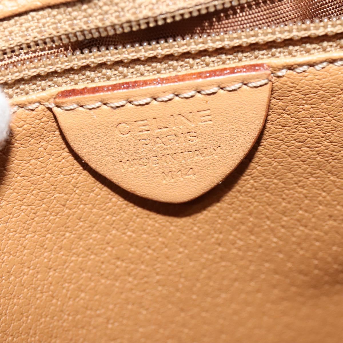 CELINE Macadam Canvas Shoulder Bag PVC Leather Brown Gold Auth 138456