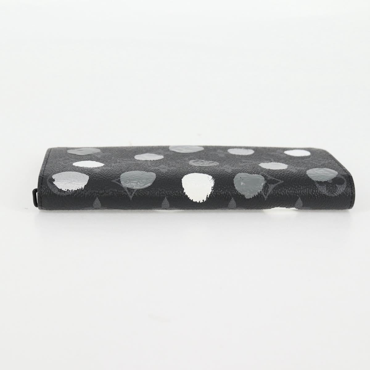 LOUIS VUITTON Monogram Eclipse (LV x YK) Portefeuille Plaza M81932 Auth 138477M