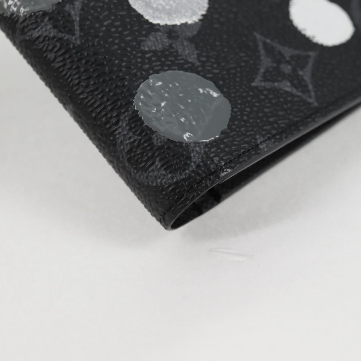 LOUIS VUITTON Monogram Eclipse (LV x YK) Portefeuille Plaza M81932 Auth 138477M