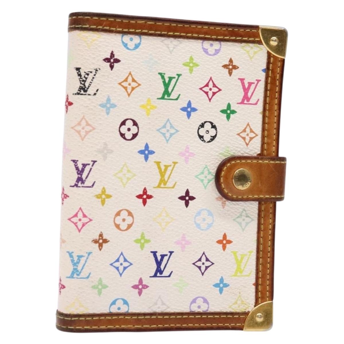LOUIS VUITTON Multicolor Agenda PM Day Planner Cover White R21074 Auth 138480