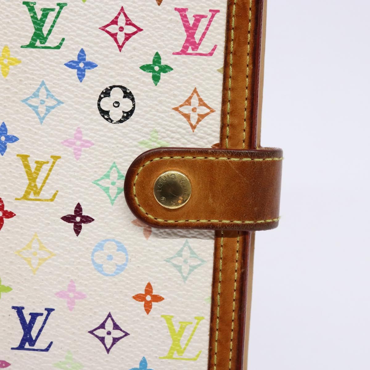 LOUIS VUITTON Multicolor Agenda PM Day Planner Cover White R21074 Auth 138480