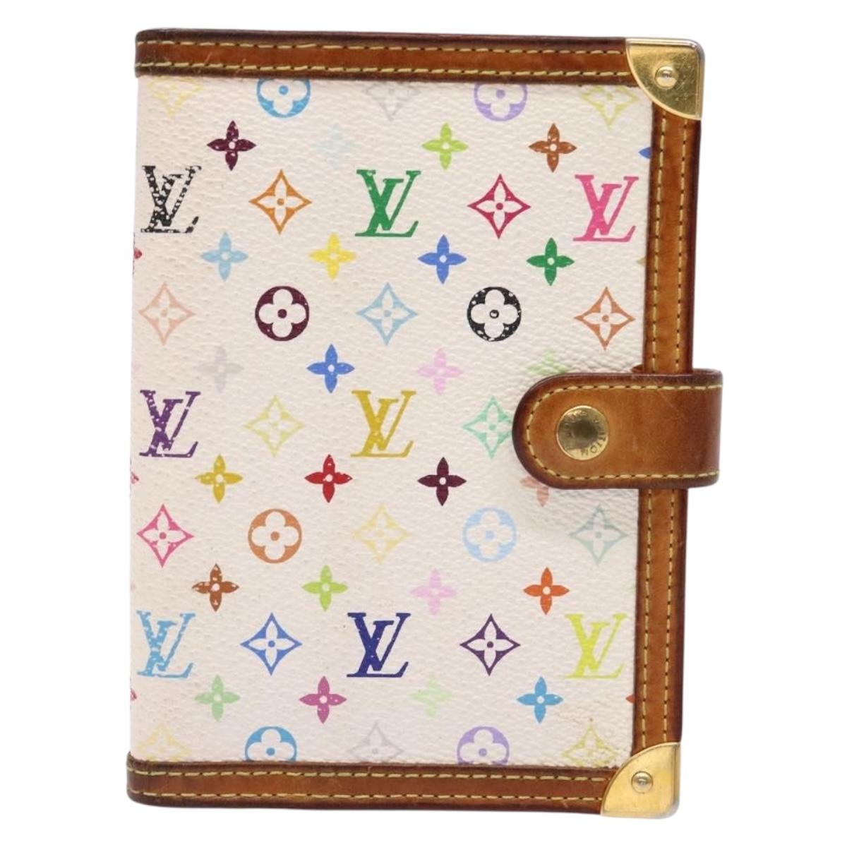 LOUIS VUITTON Multicolor Agenda PM Day Planner Cover White R21074 Auth 138480