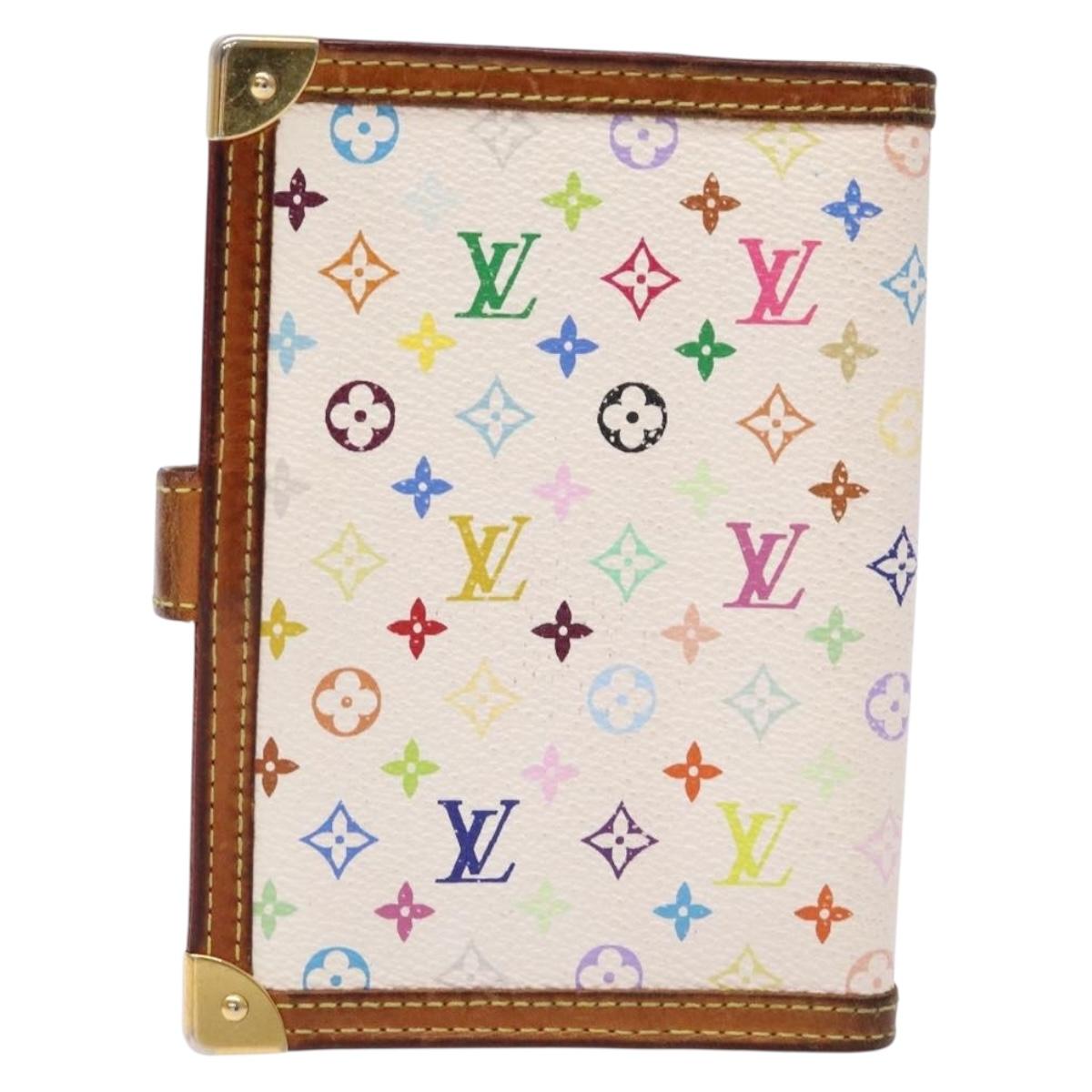 LOUIS VUITTON Multicolor Agenda PM Day Planner Cover White R21074 Auth 138480