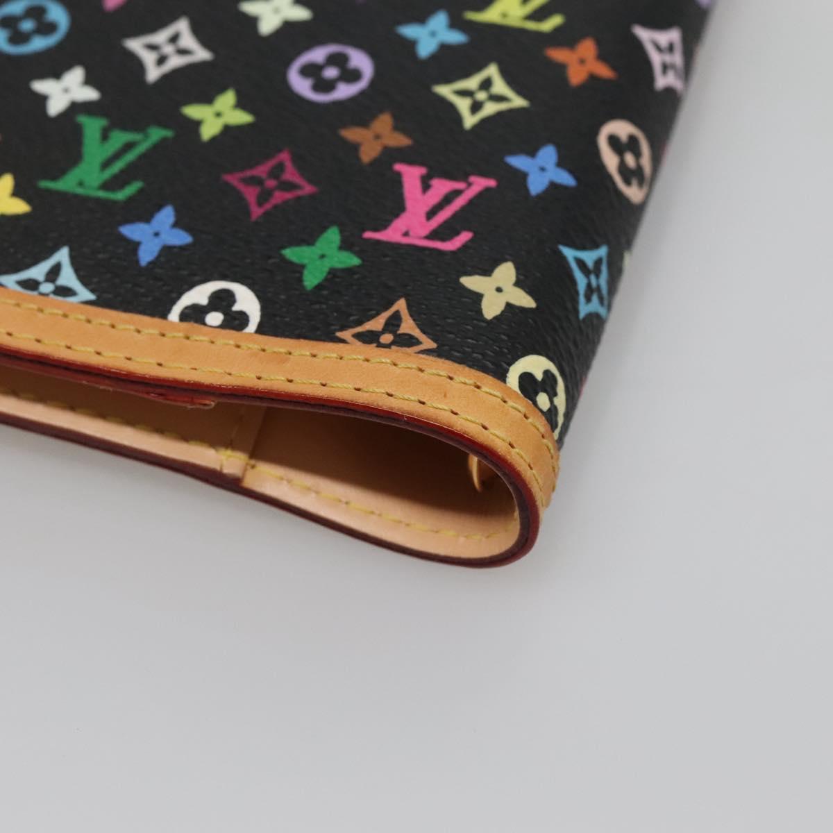 LOUIS VUITTON Multicolor Agenda PM Day Planner Cover Black R20895 Auth 138483