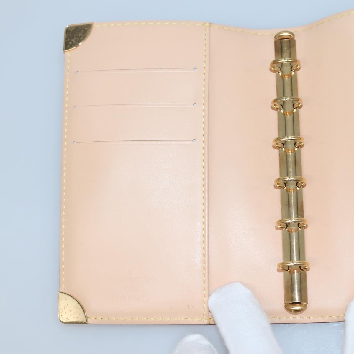 LOUIS VUITTON Multicolor Agenda PM Day Planner Cover Black R20895 Auth 138483