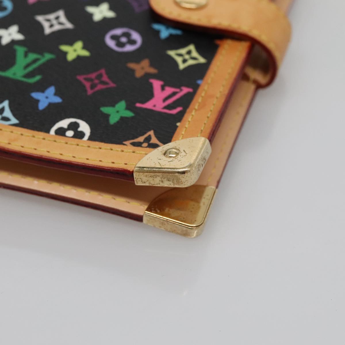 LOUIS VUITTON Multicolor Agenda PM Day Planner Cover Black R20895 Auth 138483