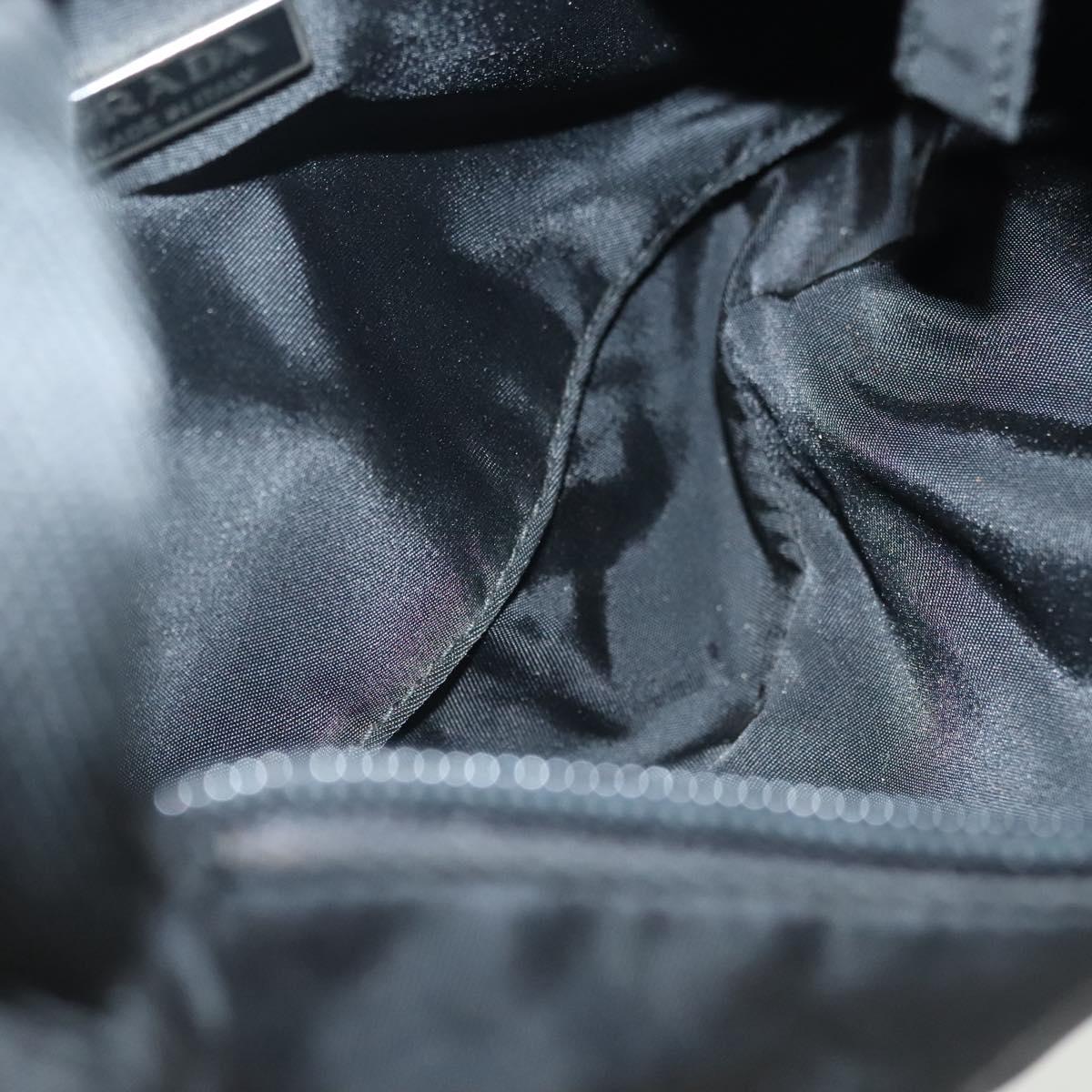 PRADA Hand Bag Nylon Black Silver Auth 138533