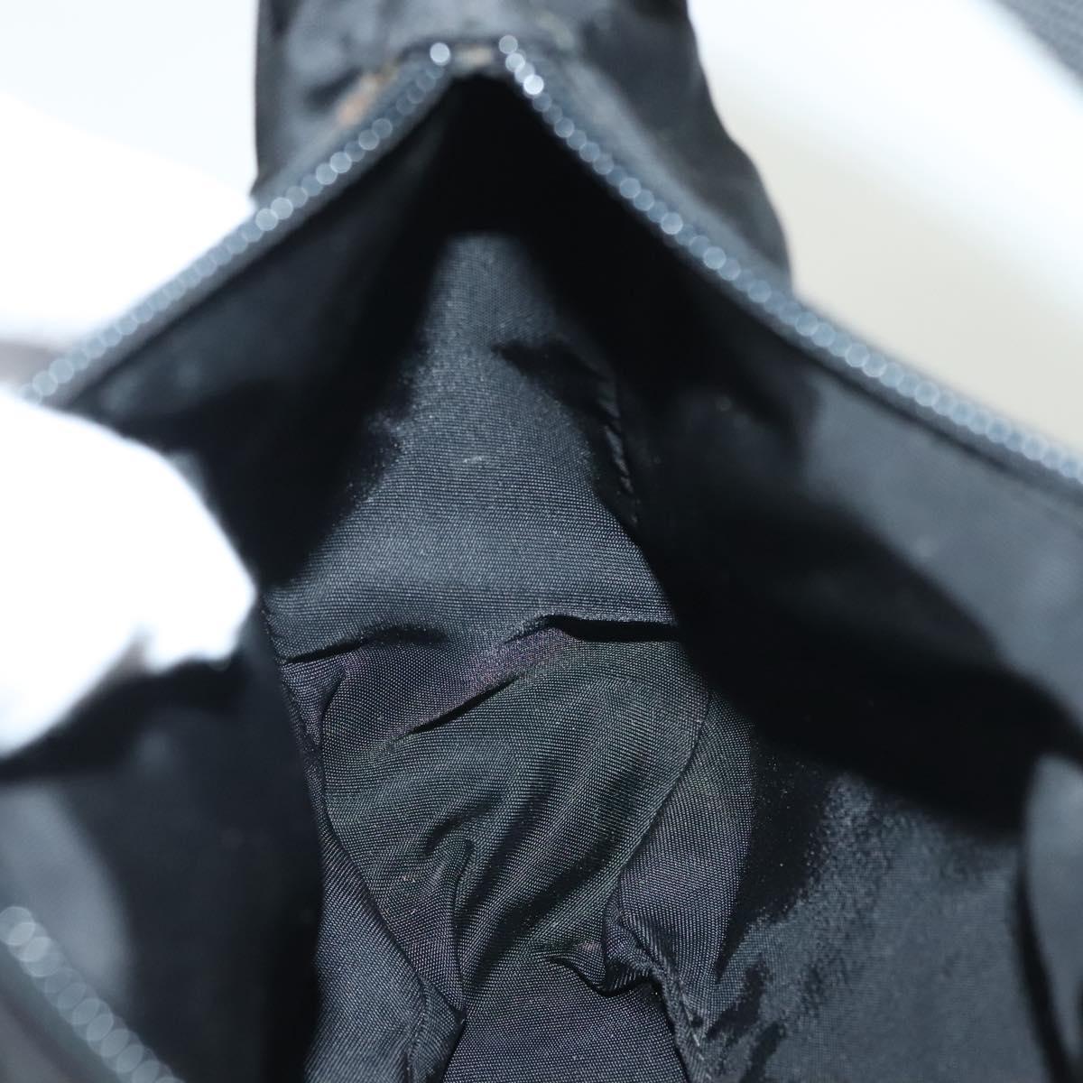 PRADA Hand Bag Nylon Black Silver Auth 138533
