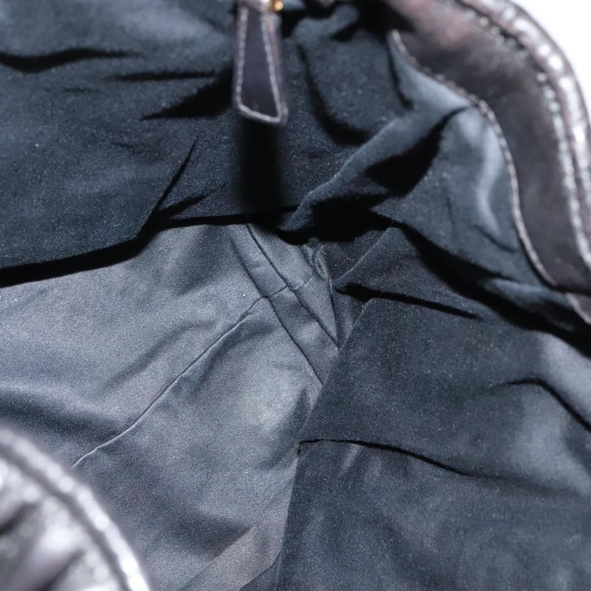 Miu Miu Matelasse Hand Bag Leather Black Gold Auth 138538