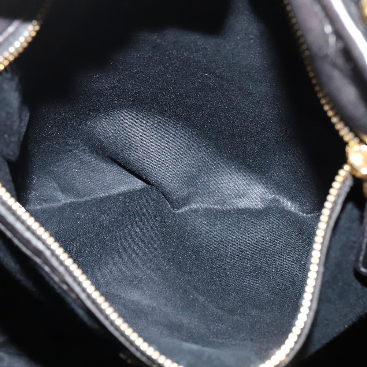 Miu Miu Matelasse Hand Bag Leather Black Gold Auth 138538