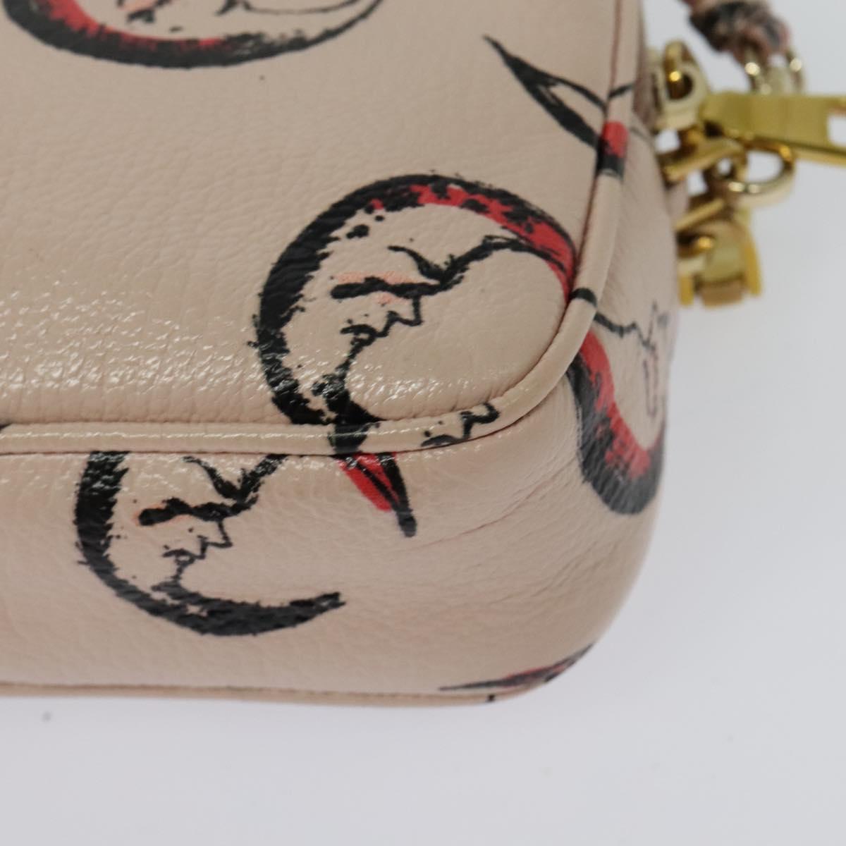 Miu Miu Shoulder Bag Leather Pink Gold Auth 138543
